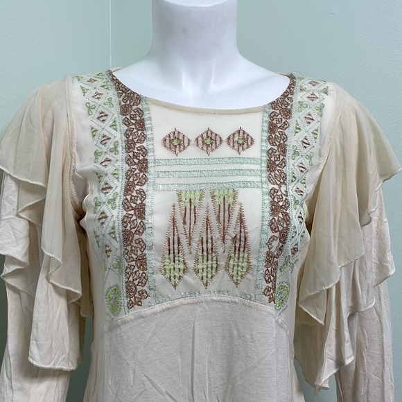 Free People La Cienega Embroidered Blouse Top - Picture 5 of 9